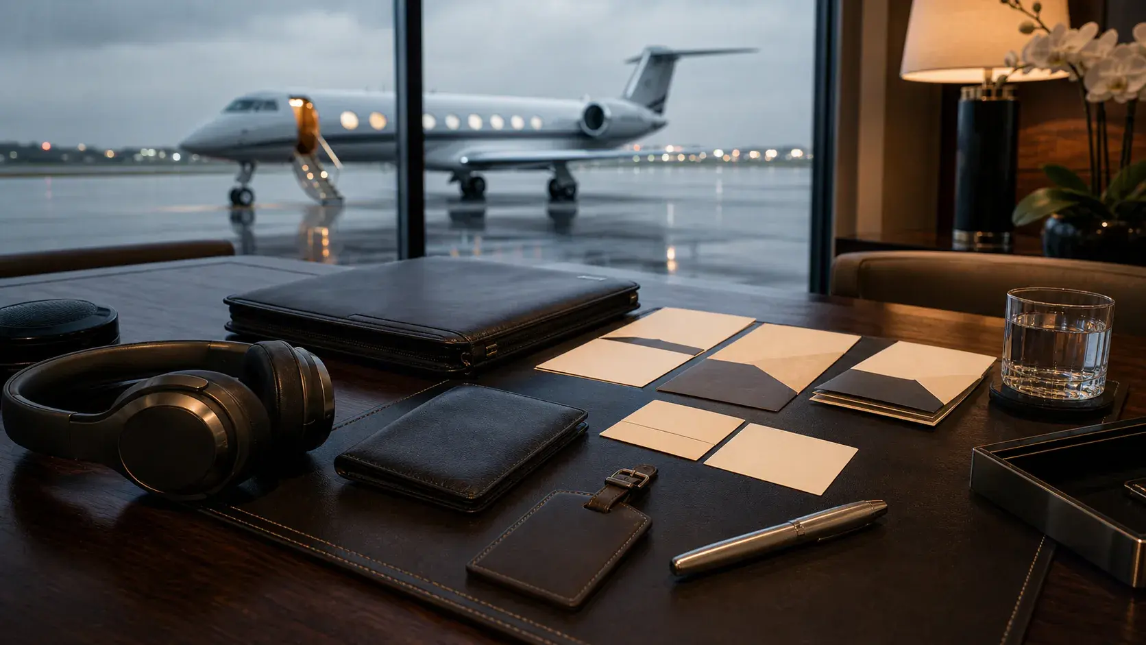 Private jet charter — aircraft matched to the legs of the journey.