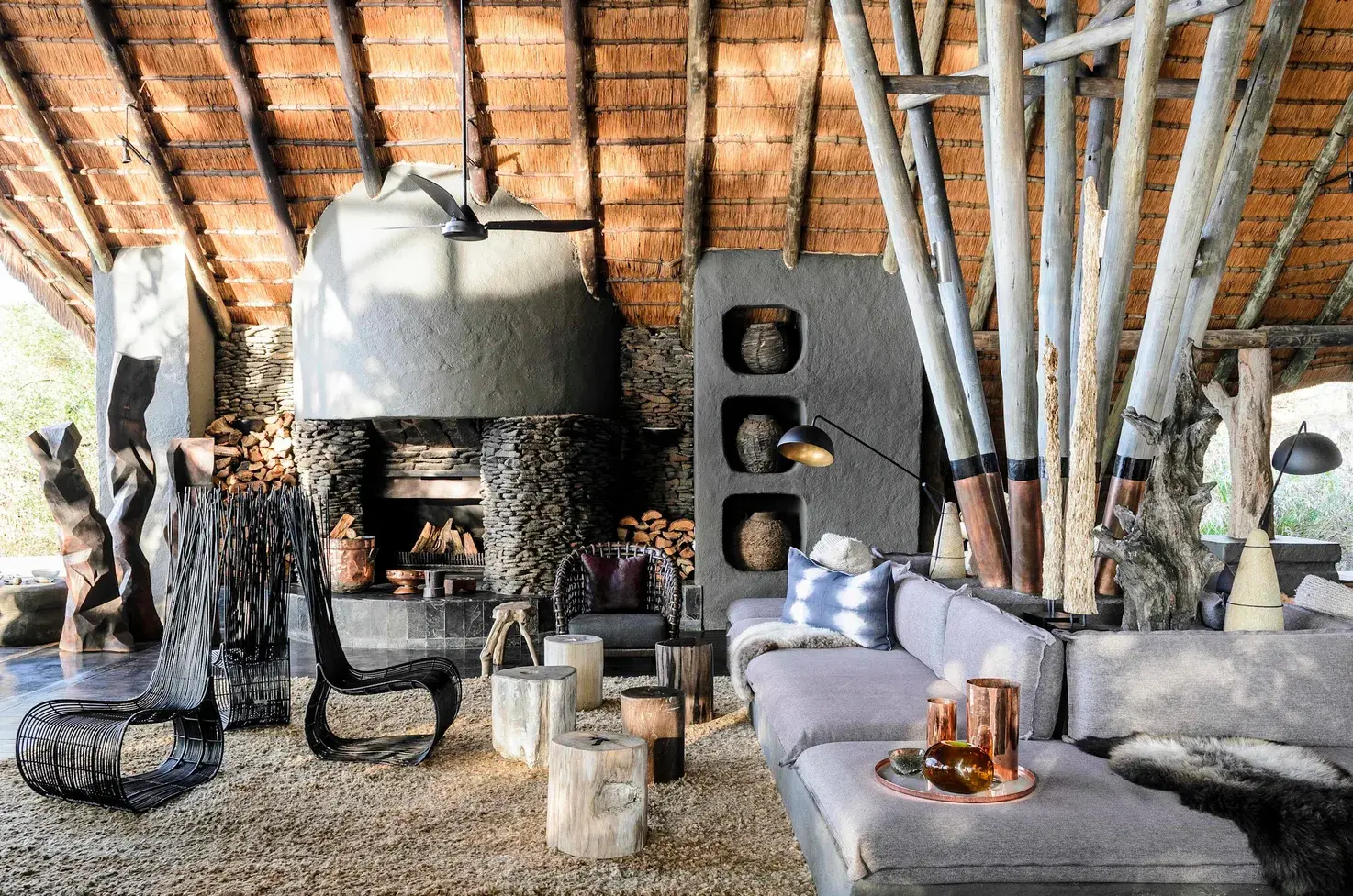 Singita Boulders Lodge main lounge overlooking the Sabi Sand