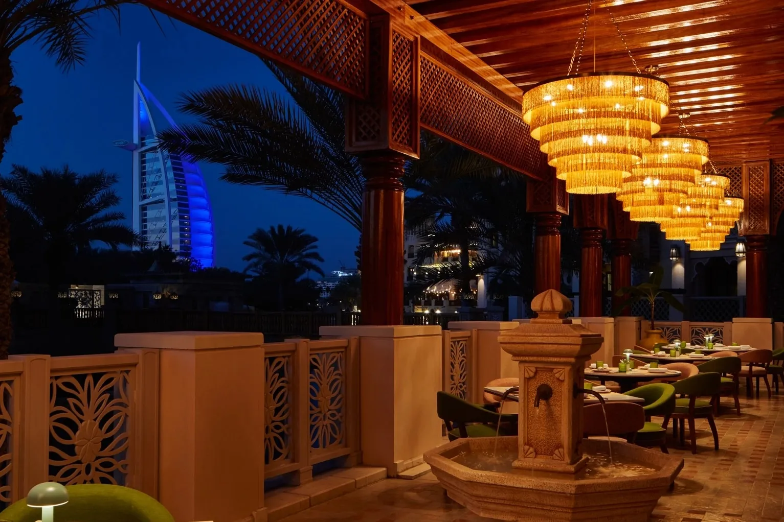Al Nafoorah restaurant interior at Jumeirah Al Qasr, Dubai