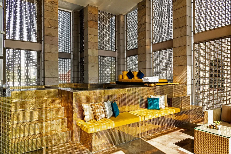 Sultan Suite private plunge pool and balcony at The Lodhi New Delhi