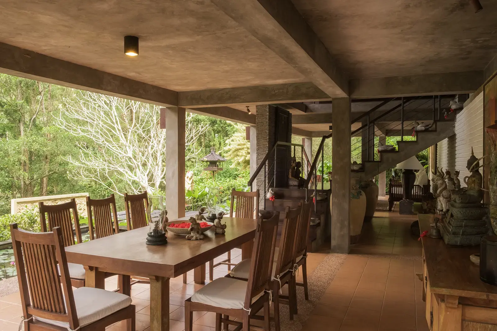 Open-air dining pavilion at Marna & Gina Residences, Dua Dari