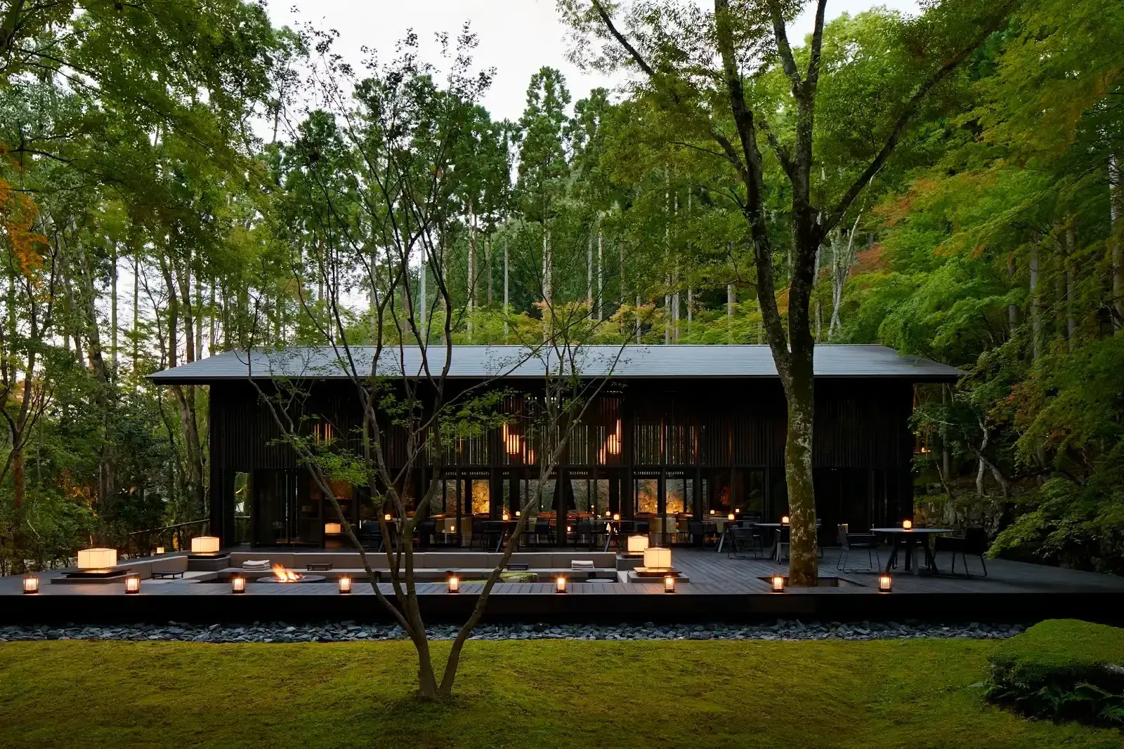 living pavilion exterior at Aman Kyoto