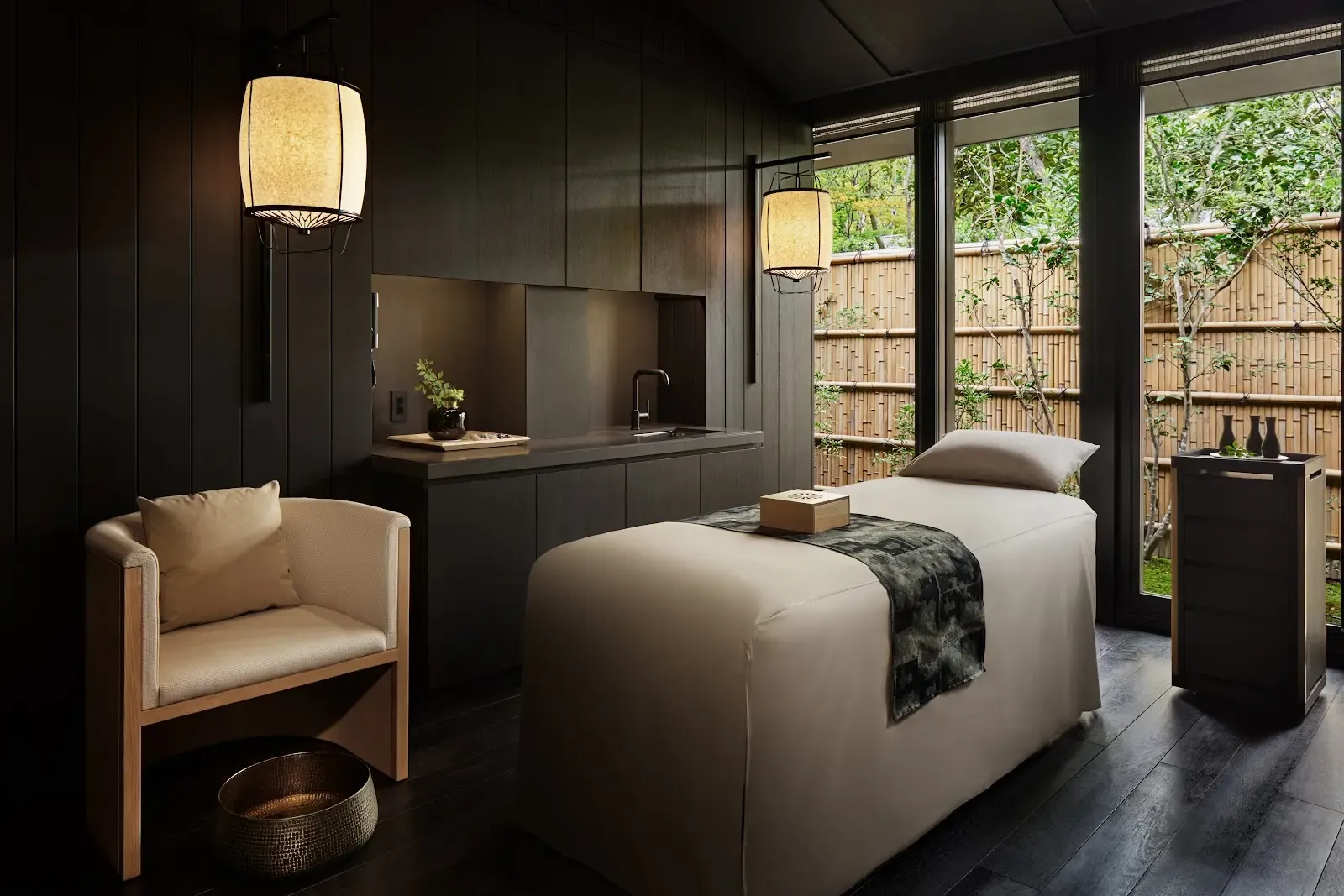 spa treatment room at Aman Kyoto