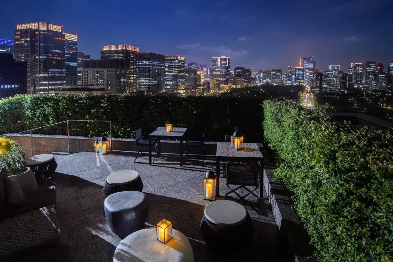 club lounge terrace at Palace Hotel Tokyo