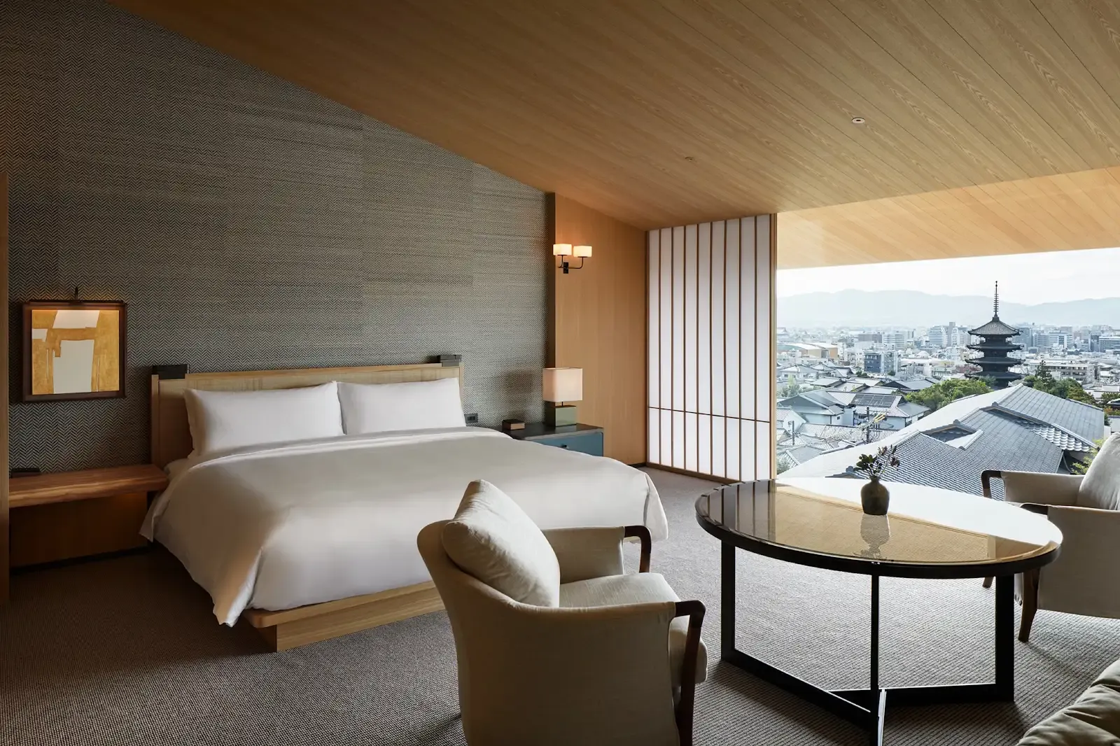 guest room pagoda view at Park Hyatt Kyoto
