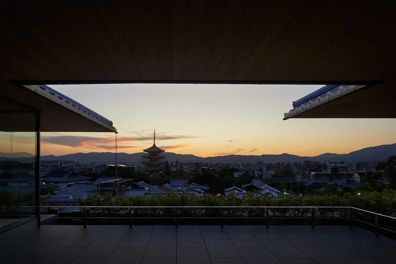 terrace pagoda view at Park Hyatt Kyoto