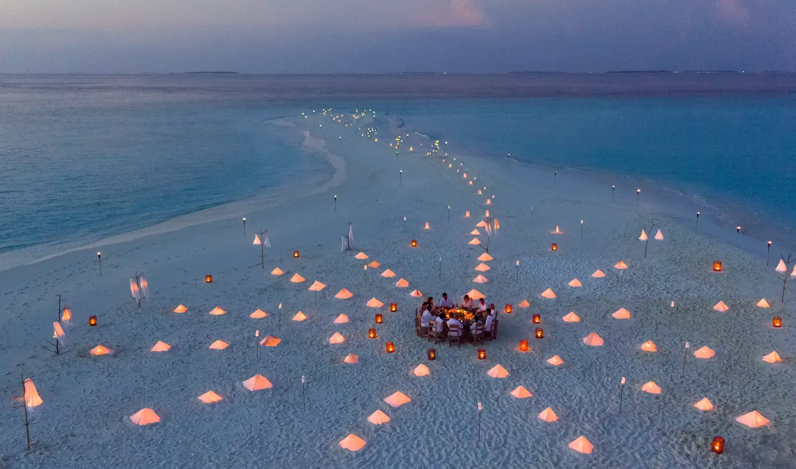 sandbank dinner at Soneva Fushi