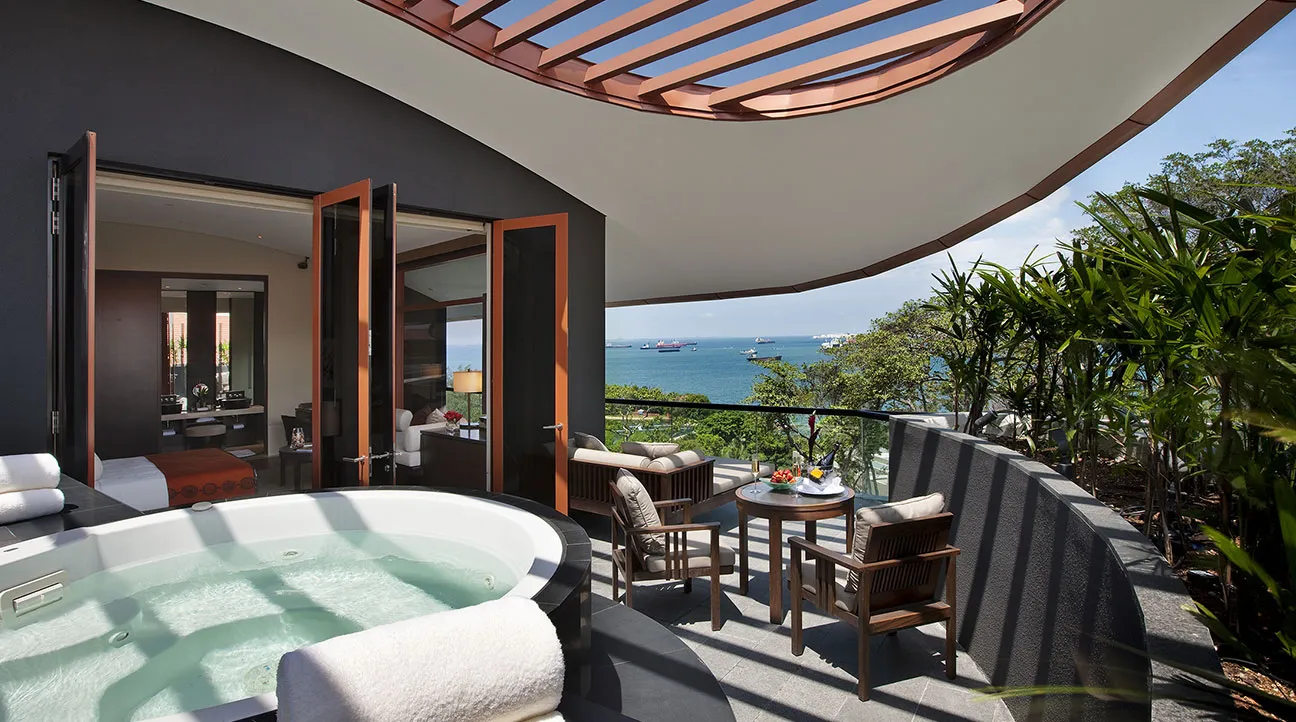 Guest room at Capella Singapore