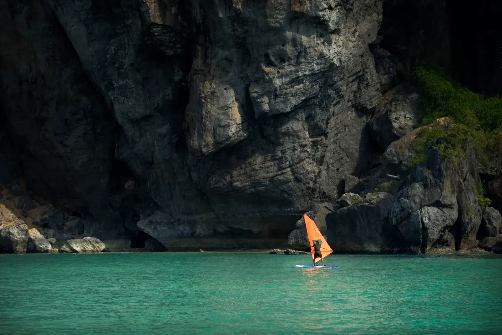 Limestone karst cliffs above the beach at Rayavadee, Krabi