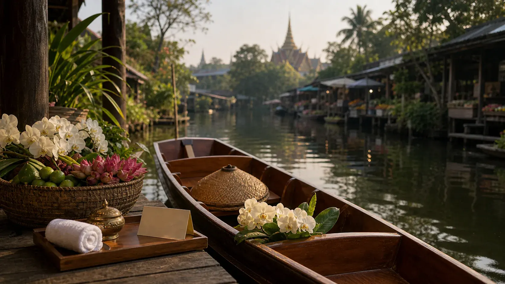 Thailand island transfer planning scene with private arrival, boat timing, luggage, and resort approach cues.