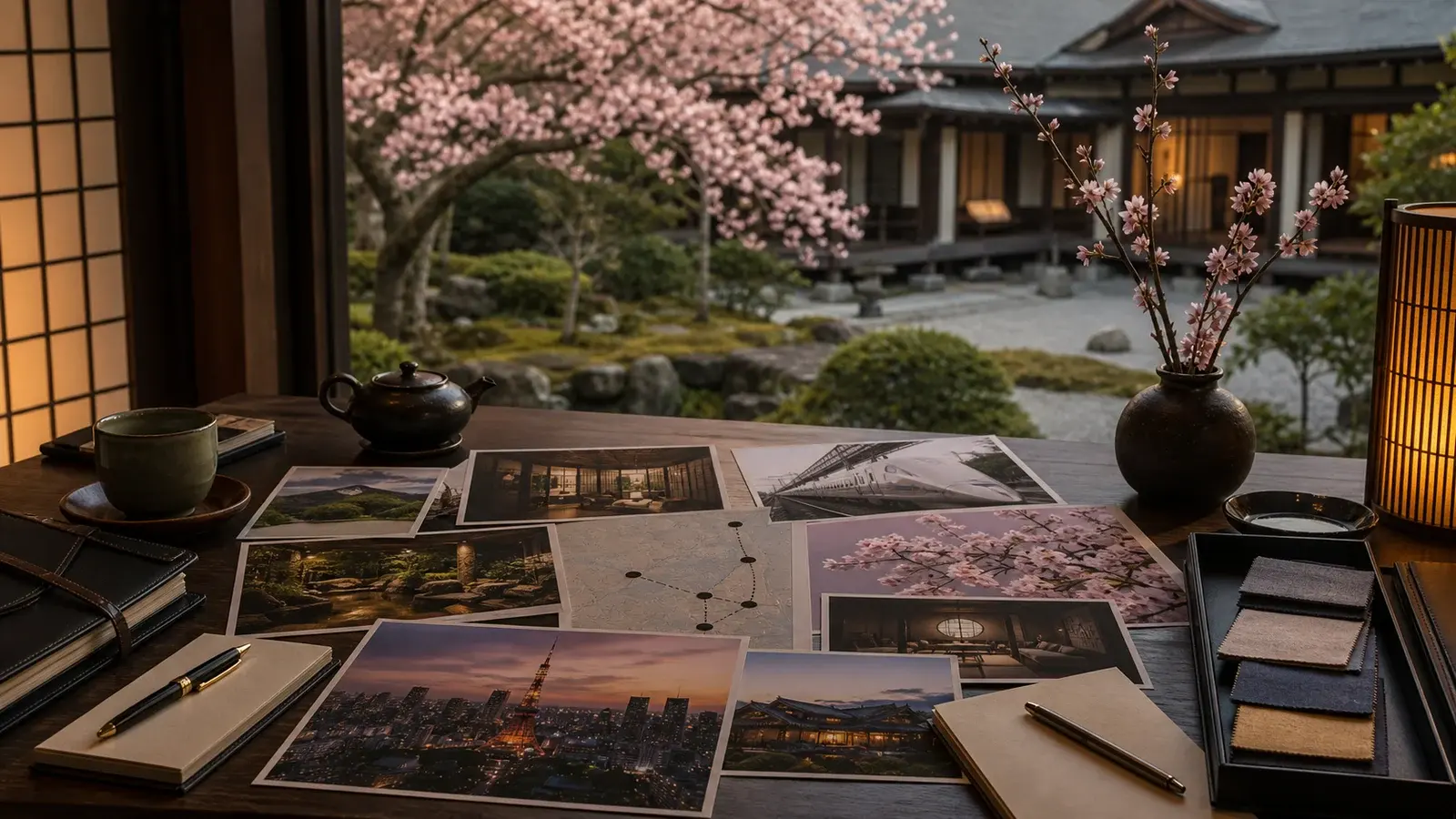 Japan — fine-dining route planning, editorial scene.
