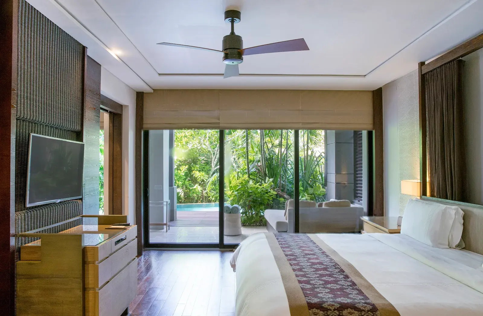 Ritz-Carlton Suite With Pool Access bedroom interior at The Ritz-Carlton Bali