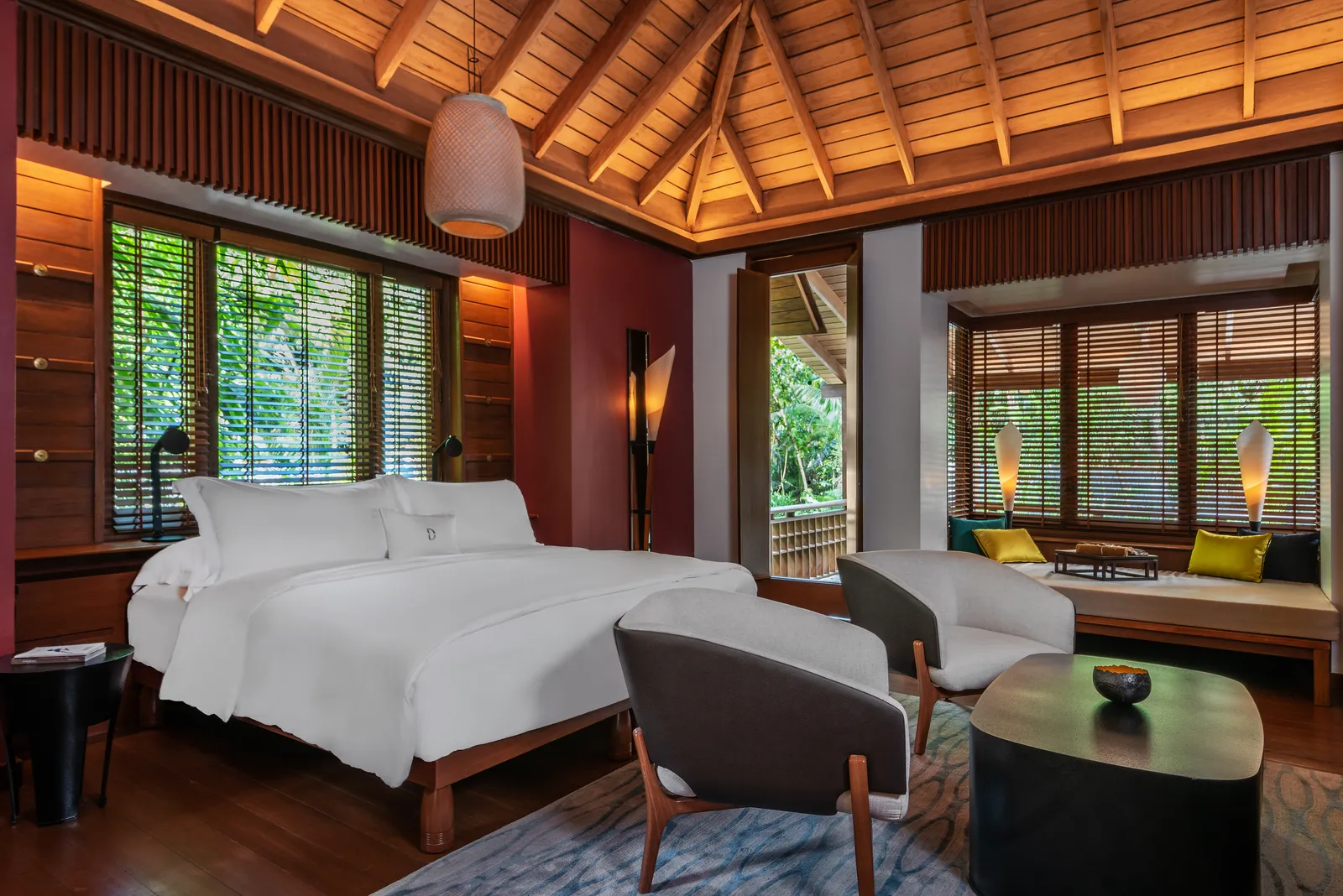 Double bedroom interior of The Datai Estate Villa at The Datai Langkawi
