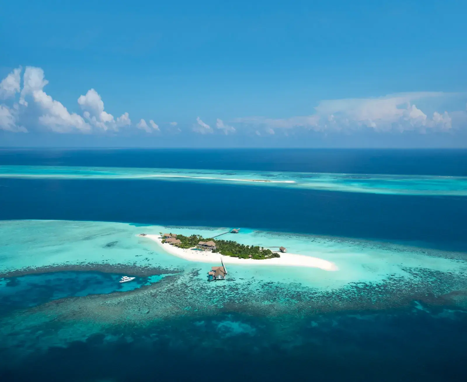 four seasons private island aerial horizontal at Four Seasons Maldives Private Island