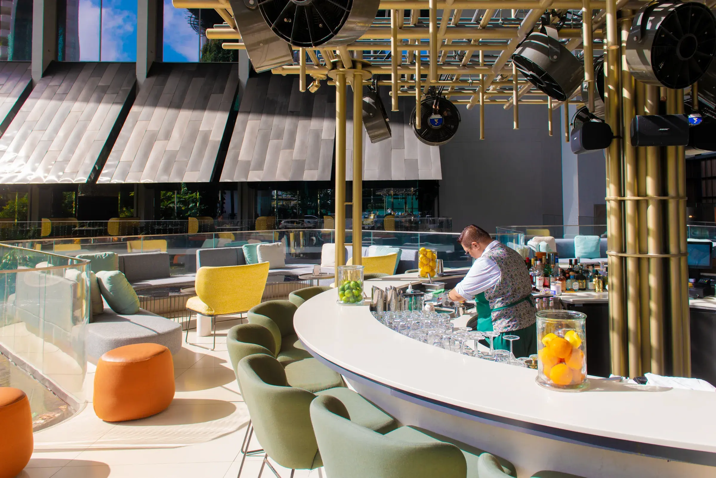 Pacific Breeze rooftop bar and pool deck at Pan Pacific Orchard