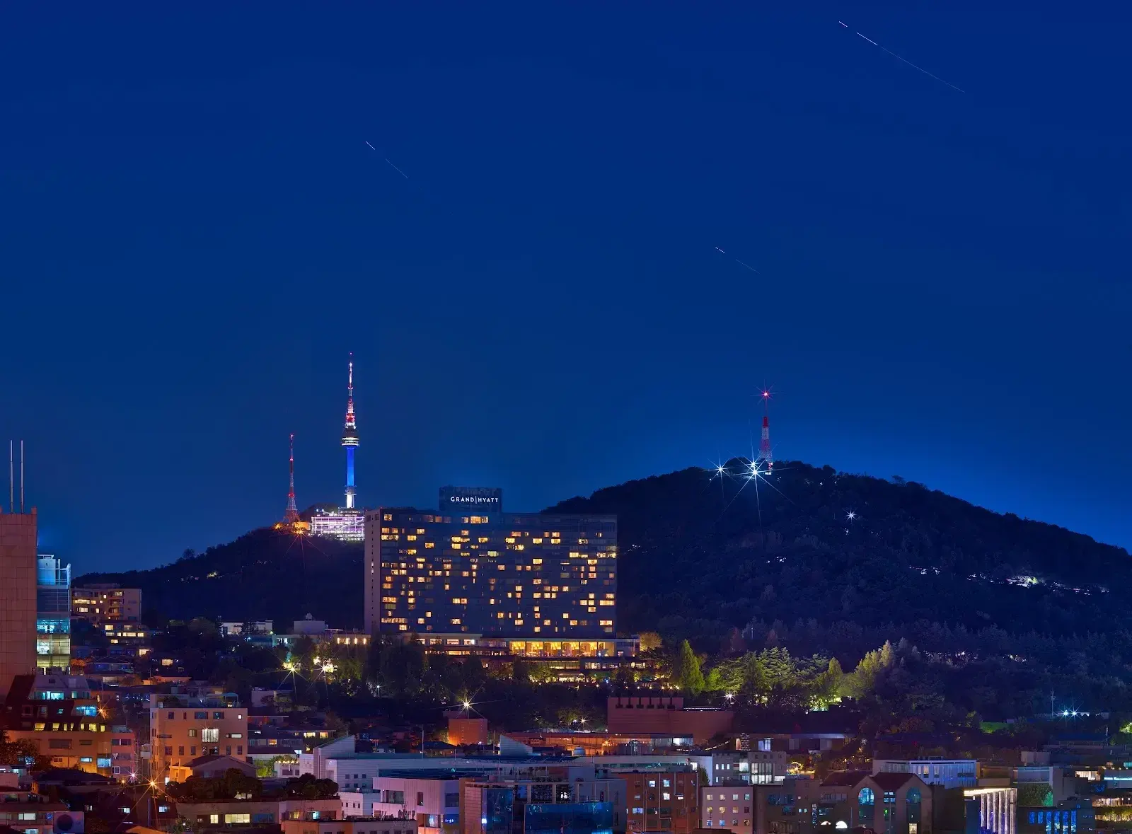 exterior namsan tower at Grand Hyatt Seoul