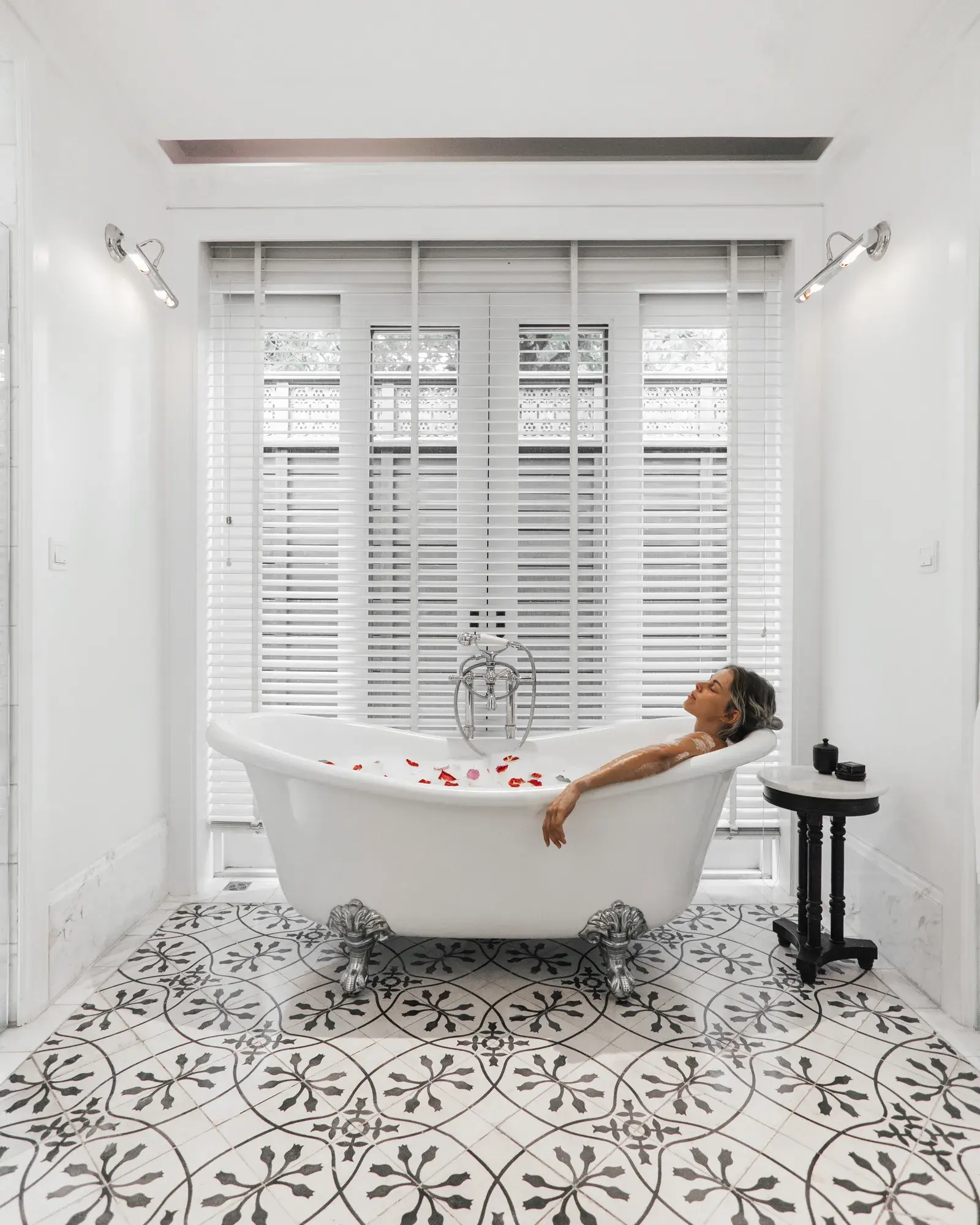 Freestanding bathtub in a suite at 137 Pillars House Chiang Mai