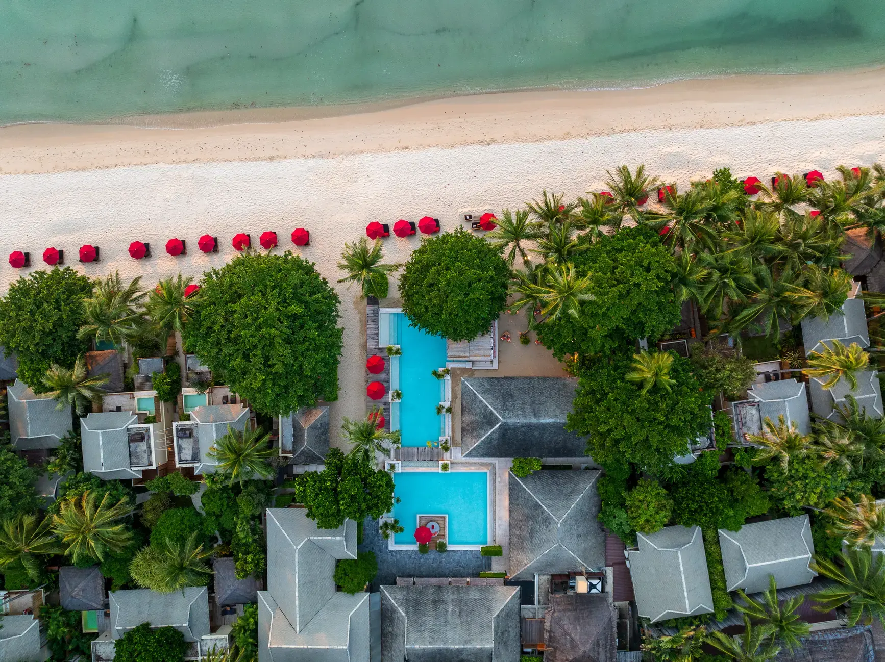 Anantara rasananda koh phangan thailand aerial resort view 01 hero.