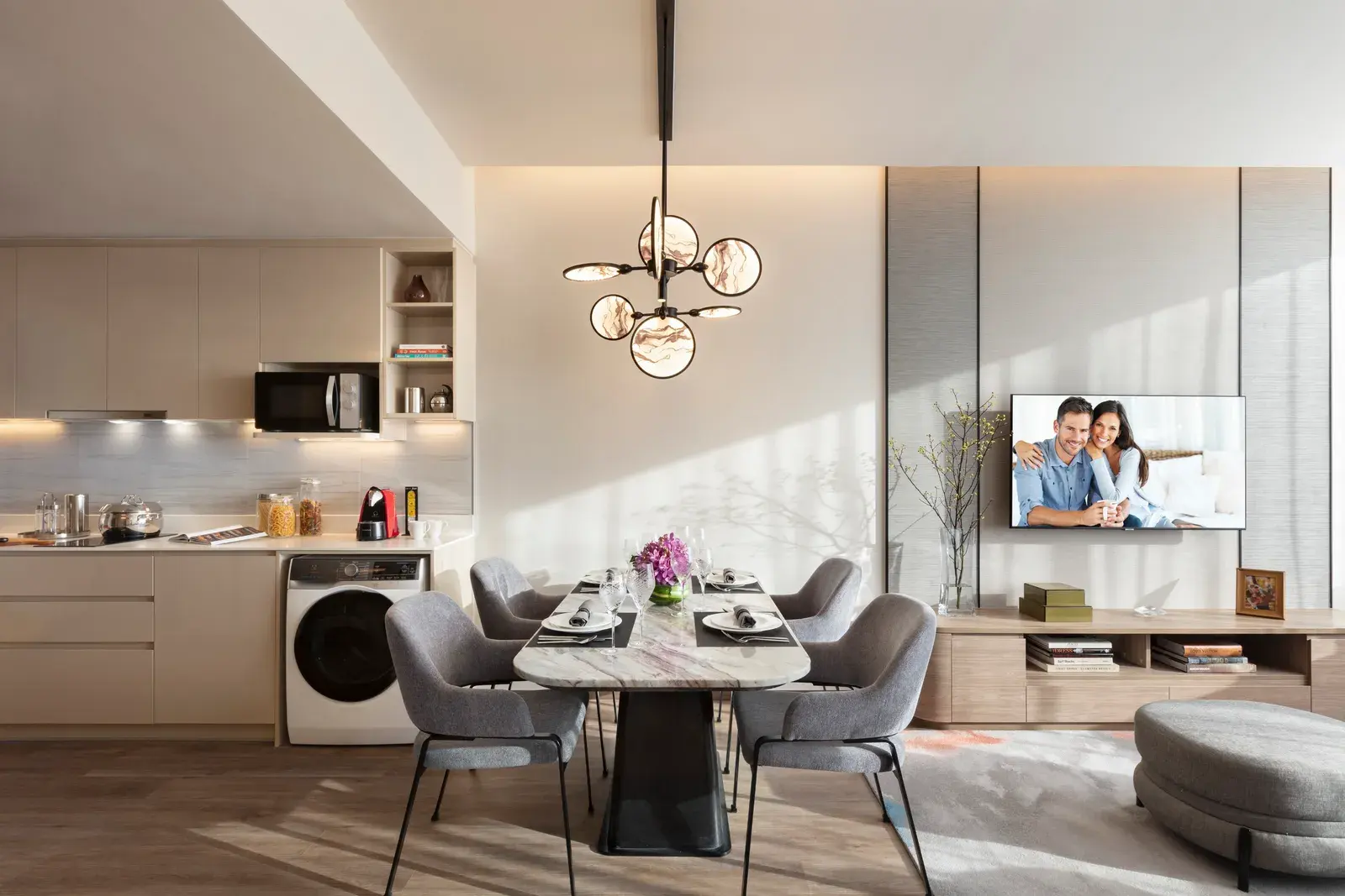 One-Bedroom Premier dining area at Ascott Embassy Sathorn Bangkok