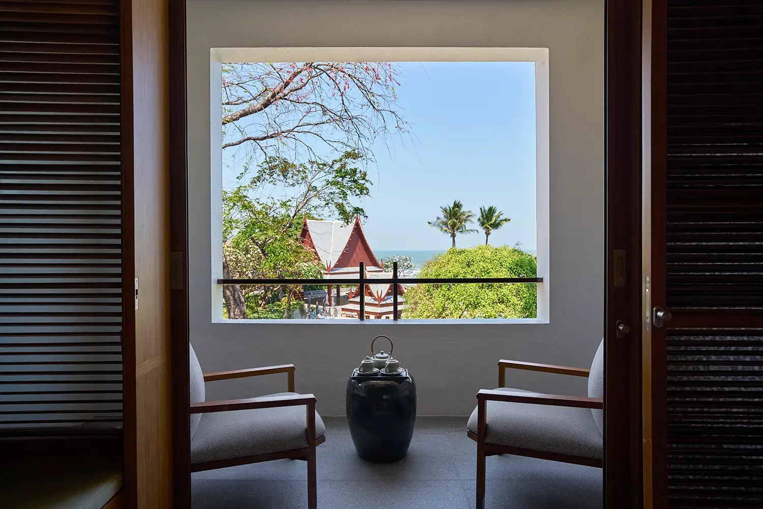Ocean view from the Ocean Deluxe room at Chiva-Som Hua Hin Wellness Resort