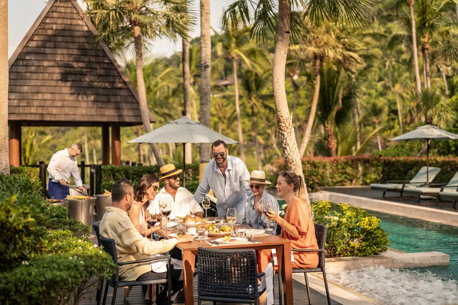 Outdoor dining terrace at Four Seasons Resort Koh Samui