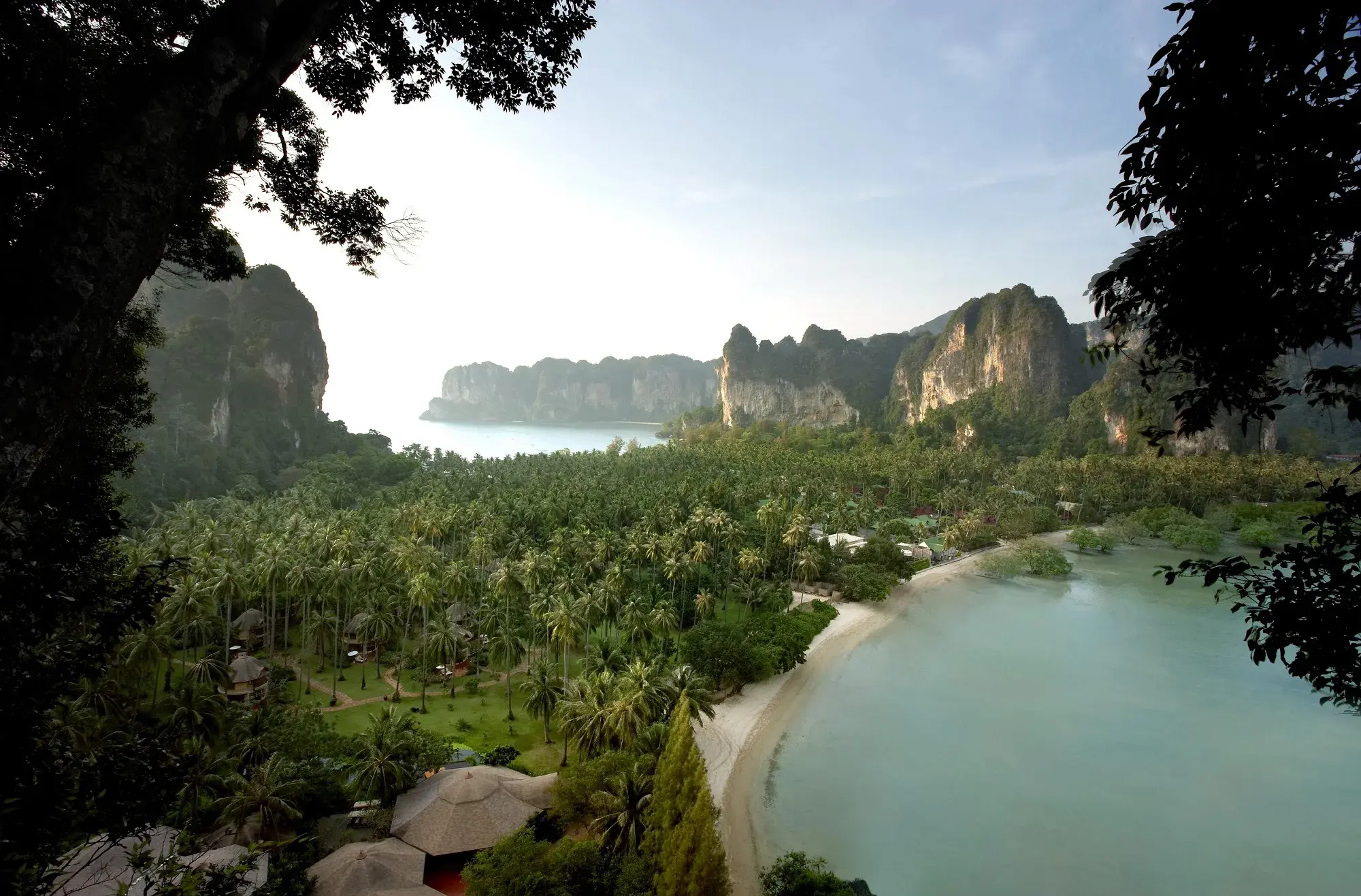 Rayavadee thailand aerial cliffs beach 01 hero.
