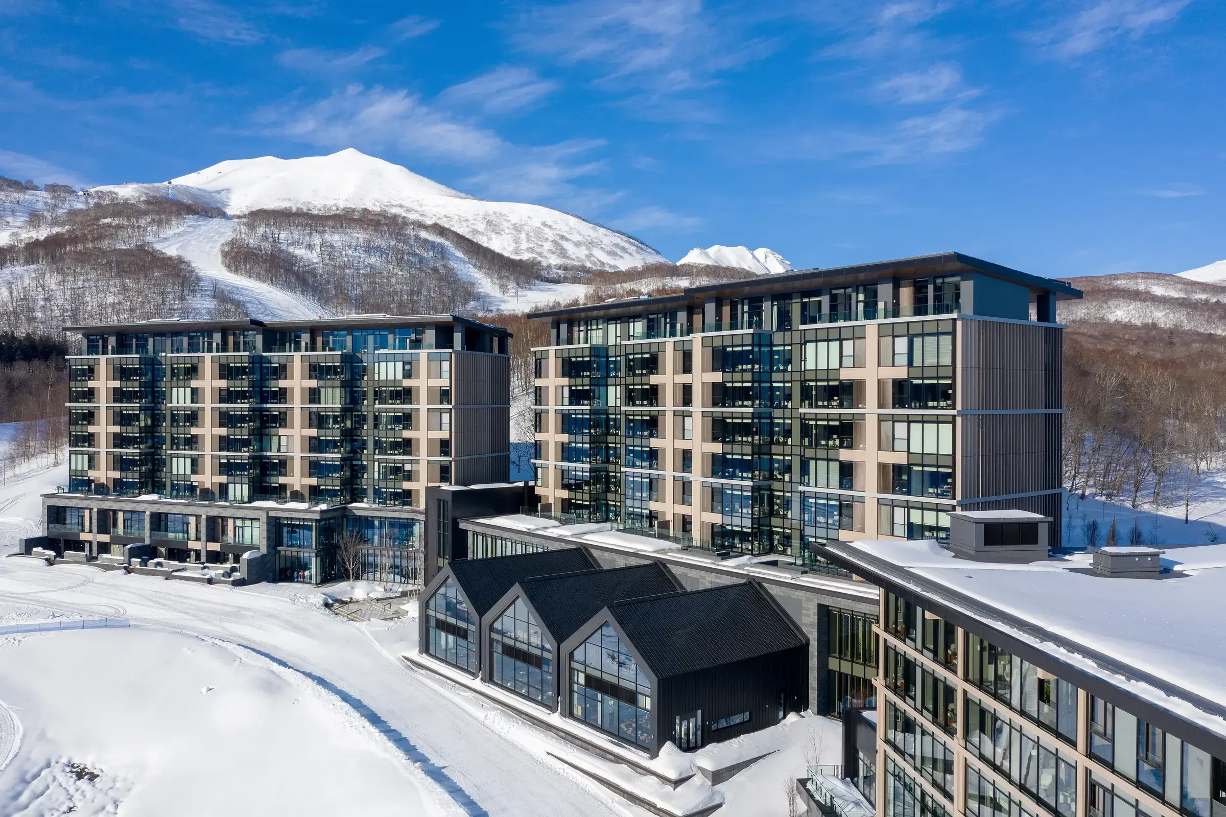 Park Hyatt Niseko Hanazono in a snow-covered mountain landscape